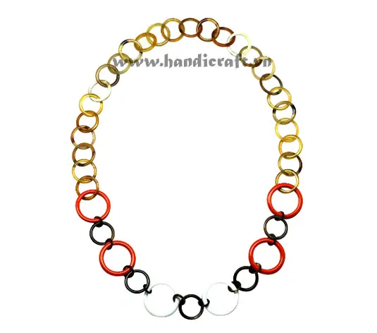 Round Horn Links with Lacquer HD10422, handmade buffalo horn jewelry