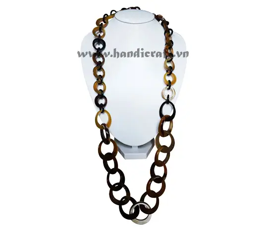 Long Round Horn Necklace HD10427, handmade buffalo horn jewelry