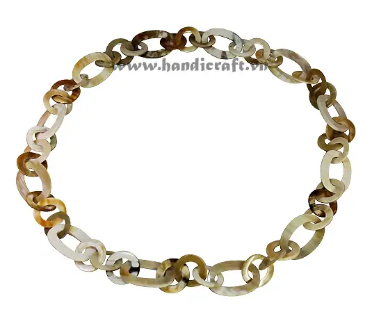 Oval & Round Horn Necklace HD10438, handmade buffalo horn jewelry