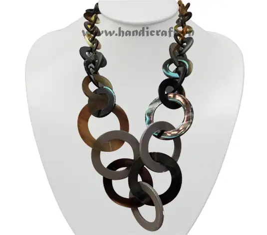Small & Big Round Horn Necklace HD10439, handmade buffalo horn jewelry