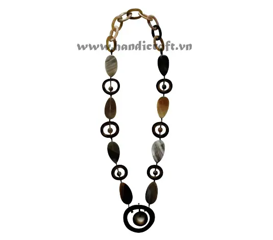 Natural Dark Horn Necklace HD10442, handmade buffalo horn jewelry