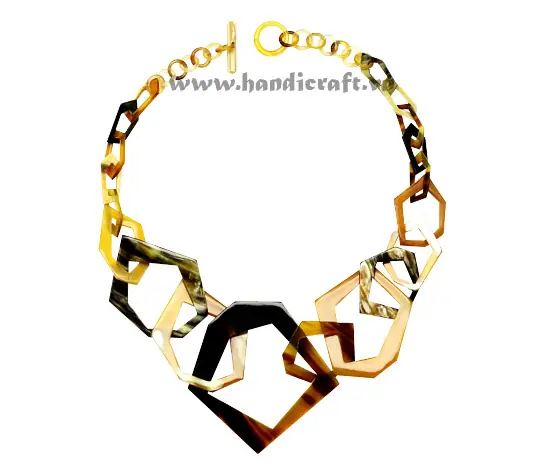 Six Angles Horn Necklace HD10445, handmade buffalo horn jewelry