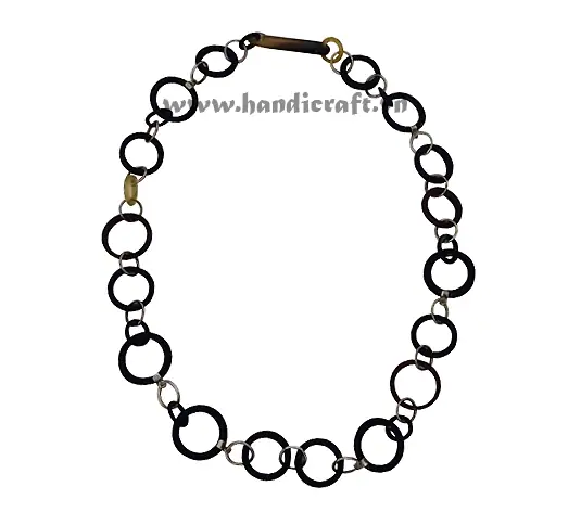 Dark Round Horn Chain Necklace HD10452, handmade buffalo horn jewelry