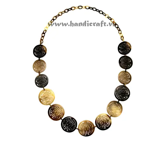 Chinese Longevity Symbol Horn Necklace HD10454, handmade buffalo horn jewelry