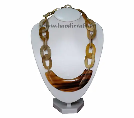 Oval Horn with Large Curve Pendant HD10466, handmade buffalo horn jewelry