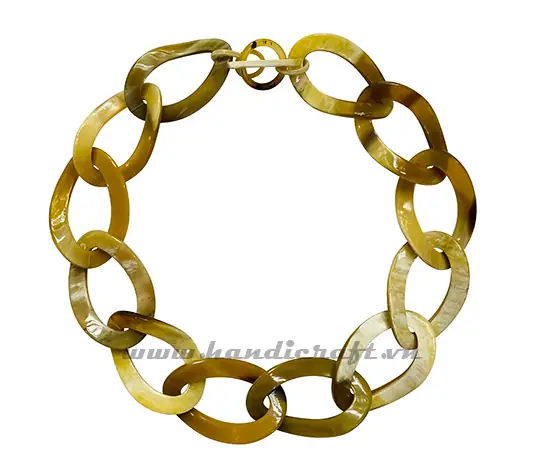 Oval Curved Horn Link Necklace HD10489, handmade buffalo horn jewelry