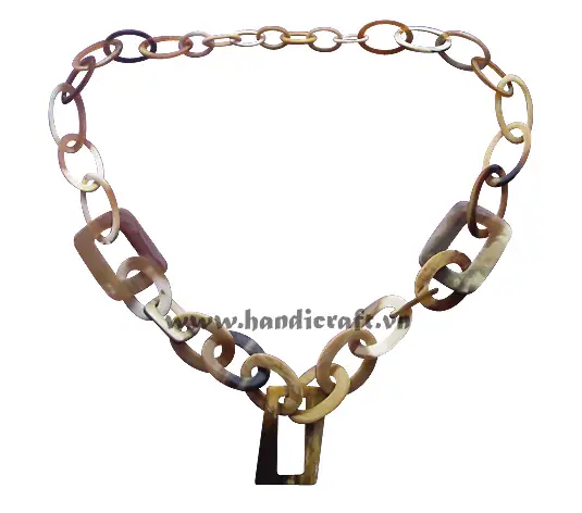 Natural Oval & Rectangular Horn Necklace HD10492, handmade buffalo horn jewelry
