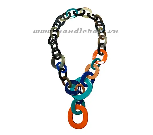 Natural Oval Horn Necklace HD10515, handmade buffalo horn jewelry