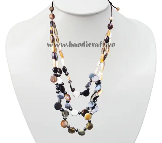 Small Horn Beaded Necklace HD10517, handmade buffalo horn jewelry