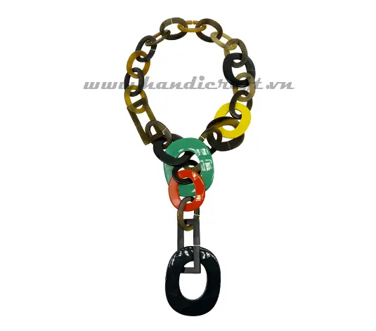 Dark Horn with Large Pendant Necklace HD10524, handmade buffalo horn jewelry