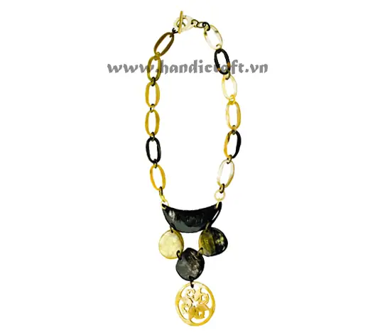 Natural Horn Necklace HD10528, handmade buffalo horn jewelry