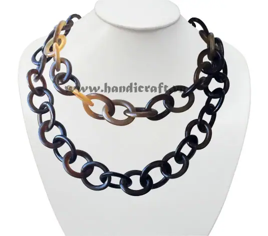 Round Oval Horn Matte Finished HD10553, handmade buffalo horn jewelry