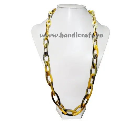 Oval Long Horn Necklace HD10563, handmade buffalo horn jewelry