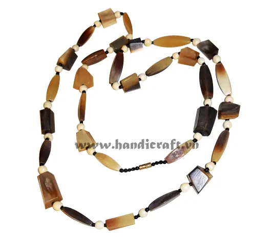 Solid Horn Beaded Necklace HD10565, handmade natural buffalo horn jewelry from Vietnam