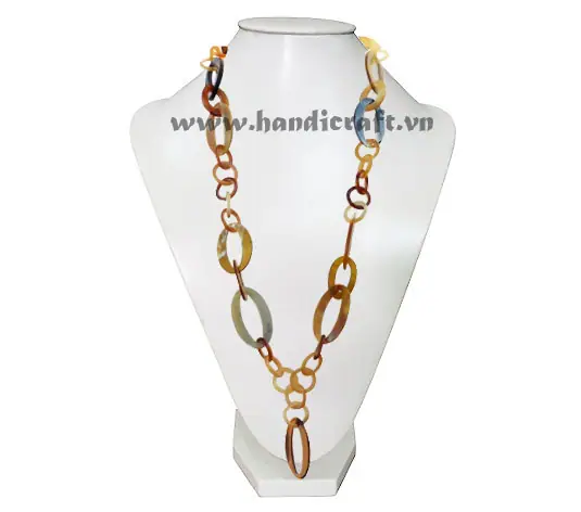 Long Round & Oval Horn Necklace HD10567, handmade buffalo horn jewelry