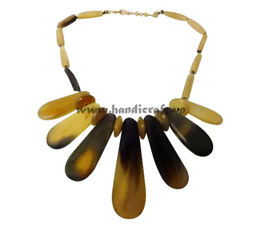 Natural Solid Horn Necklace HD10573, handmade natural buffalo horn jewelry from Vietnam