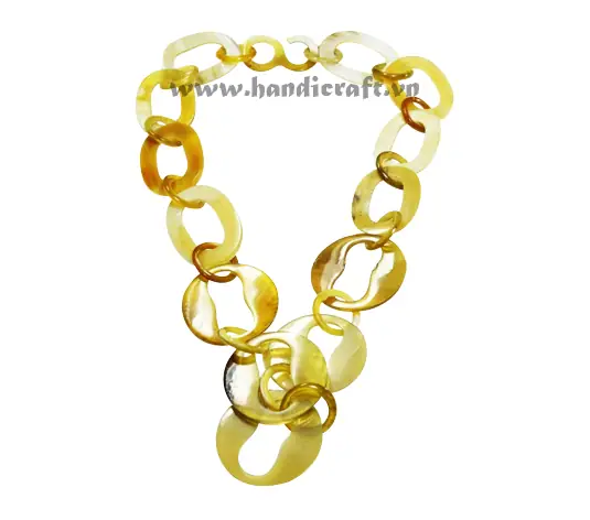 Natural Honey Horn Necklace HD10587, handmade buffalo horn jewelry