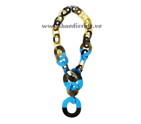 Buffalo Horn with Blue Lacquer HD10588, handmade buffalo horn jewelry