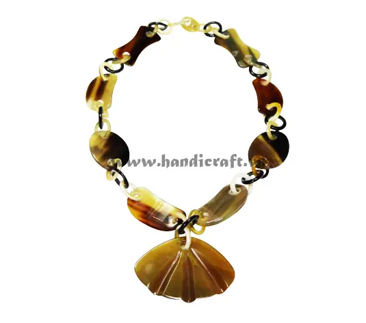 Small Horn Circles with Solid Horn Pendant HD10593, handmade buffalo horn jewelry