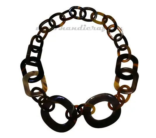 Buffalo Horn Links with Faux Leather HD10594, handmade buffalo horn jewelry