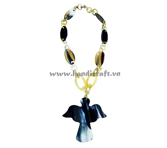 Horn Necklace with Bird Shape Pendant HD10597, handmade buffalo horn jewelry