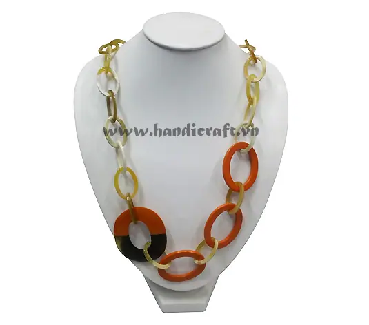 Red Lacquer & Horn HD10609, handmade natural buffalo horn + vietnamese lacquer jewelry from Vietnam