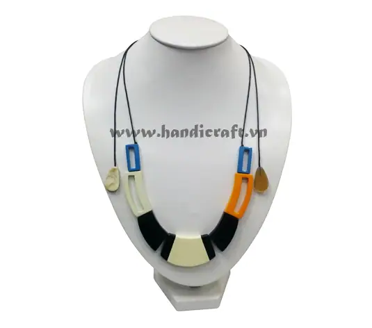Buffalo Horn with Lacquer Necklace HD10615, handmade buffalo horn jewelry