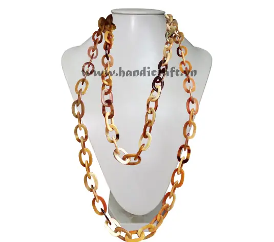 Long Oval Horn Necklace HD10618, handmade buffalo horn jewelry