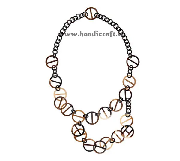 Small & Medium Horn Circles Necklace HD10633, handmade buffalo horn jewelry