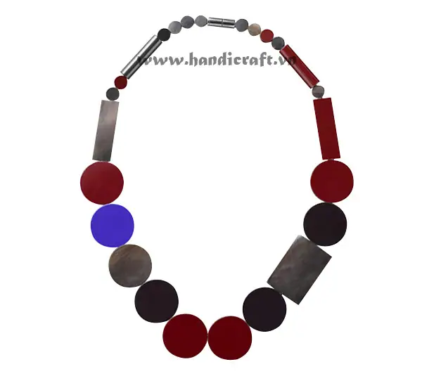 Solid Horn with Multi Lacquer HD10638, handmade natural buffalo horn + vietnamese lacquer jewelry from Vietnam