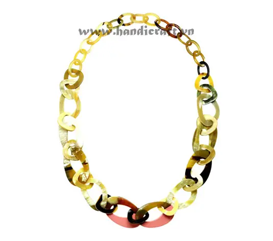 Oval Horn with Pink Lacquer HD10641, handmade buffalo horn jewelry