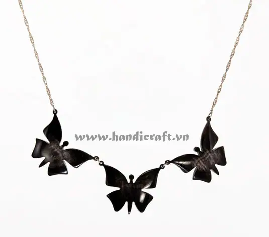 Three Butterfly Horn Pendant HD10656, handmade buffalo horn jewelry