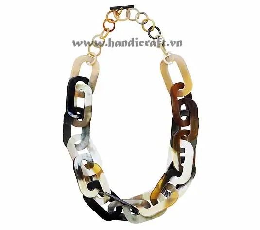 Large Natural Oval Horn Necklace HD10668, handmade buffalo horn jewelry