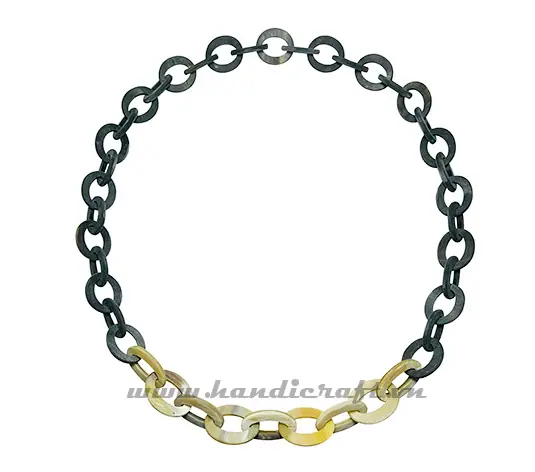 Black & White Horn Matte Finished HD10673, handmade buffalo horn jewelry