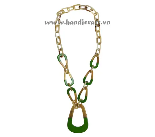 Horn & Lacquer Necklace HD10680, handmade buffalo horn jewelry