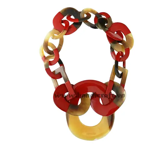Horn & Lacquer Necklace HD10681, handmade buffalo horn jewelry
