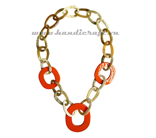 Horn & Lacquer Necklace HD10682, handmade natural buffalo horn + vietnamese lacquer jewelry from Vietnam