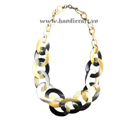 Horn & Lacquer Necklace HD10690, handmade natural buffalo horn + vietnamese lacquer jewelry from Vietnam