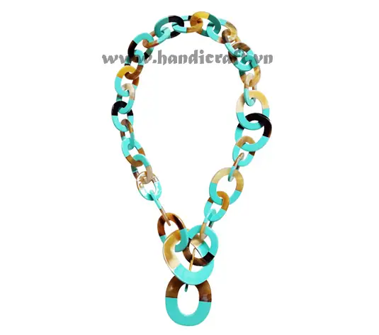 Horn & Lacquer Necklace HD10691, handmade buffalo horn jewelry