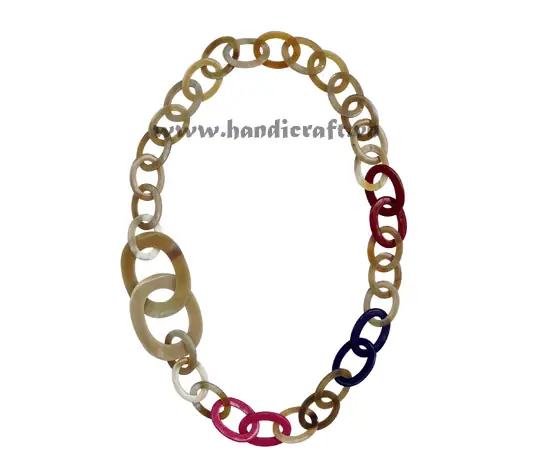 Horn & Lacquer Necklace HD10692, handmade buffalo horn jewelry