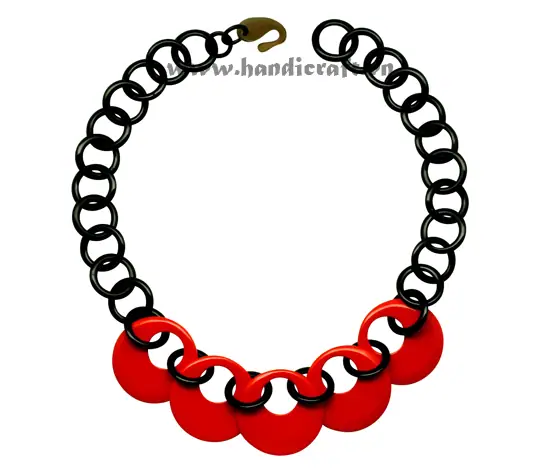 Horn & Lacquer Necklace HD10693, handmade buffalo horn jewelry