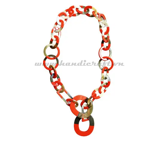 Horn & Lacquer Necklace HD10705, handmade buffalo horn jewelry