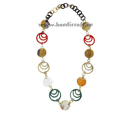 Horn & Lacquer Necklace HD10706, handmade natural buffalo horn + vietnamese lacquer jewelry from Vietnam
