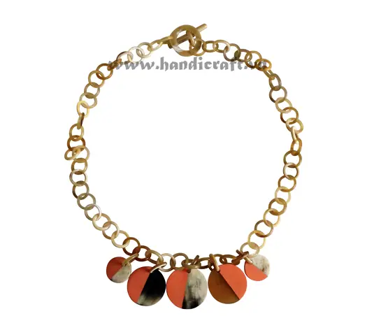 Horn & Lacquer Necklace HD10715, handmade buffalo horn jewelry
