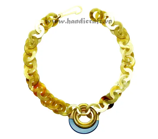 Horn & Lacquer Necklace HD10727, handmade buffalo horn jewelry