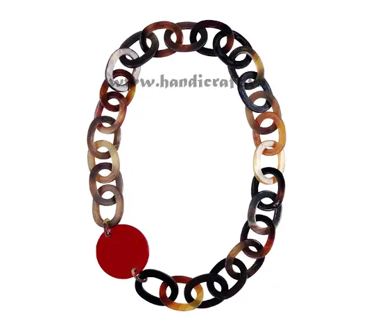 Horn & Lacquer Necklace HD10733, handmade buffalo horn jewelry