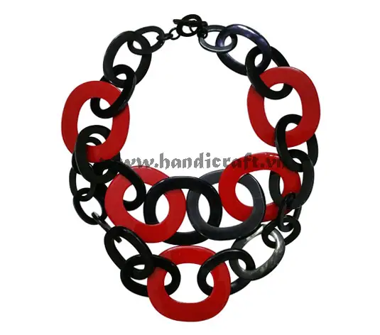 Horn & Lacquer Necklace HD10734, handmade buffalo horn jewelry