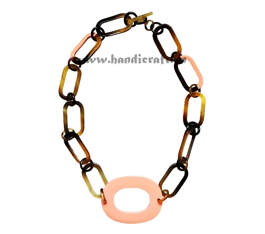 Horn & Lacquer Necklace HD10735, handmade buffalo horn jewelry