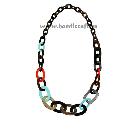 Horn & Lacquer Necklace HD10736, handmade natural buffalo horn + vietnamese lacquer jewelry from Vietnam