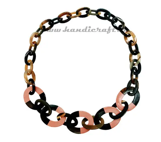 Horn & Lacquer Necklace HD10739, handmade buffalo horn jewelry